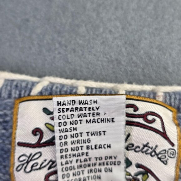 Vintage Heirloom Collectibles Sweater Vest Women M Blue Zip Penguin Ugly Holiday - Picture 9 of 10